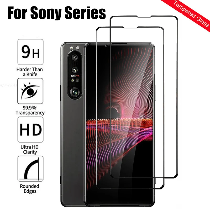 Vidrio protector para Xperia 10 II, pel&iacute;cula de vidrio templado para cubierta de tel&eacute;fono, para 1 II, 5 II, para Xperia 10 III, 1 III, 5 III, 2 uds.-3