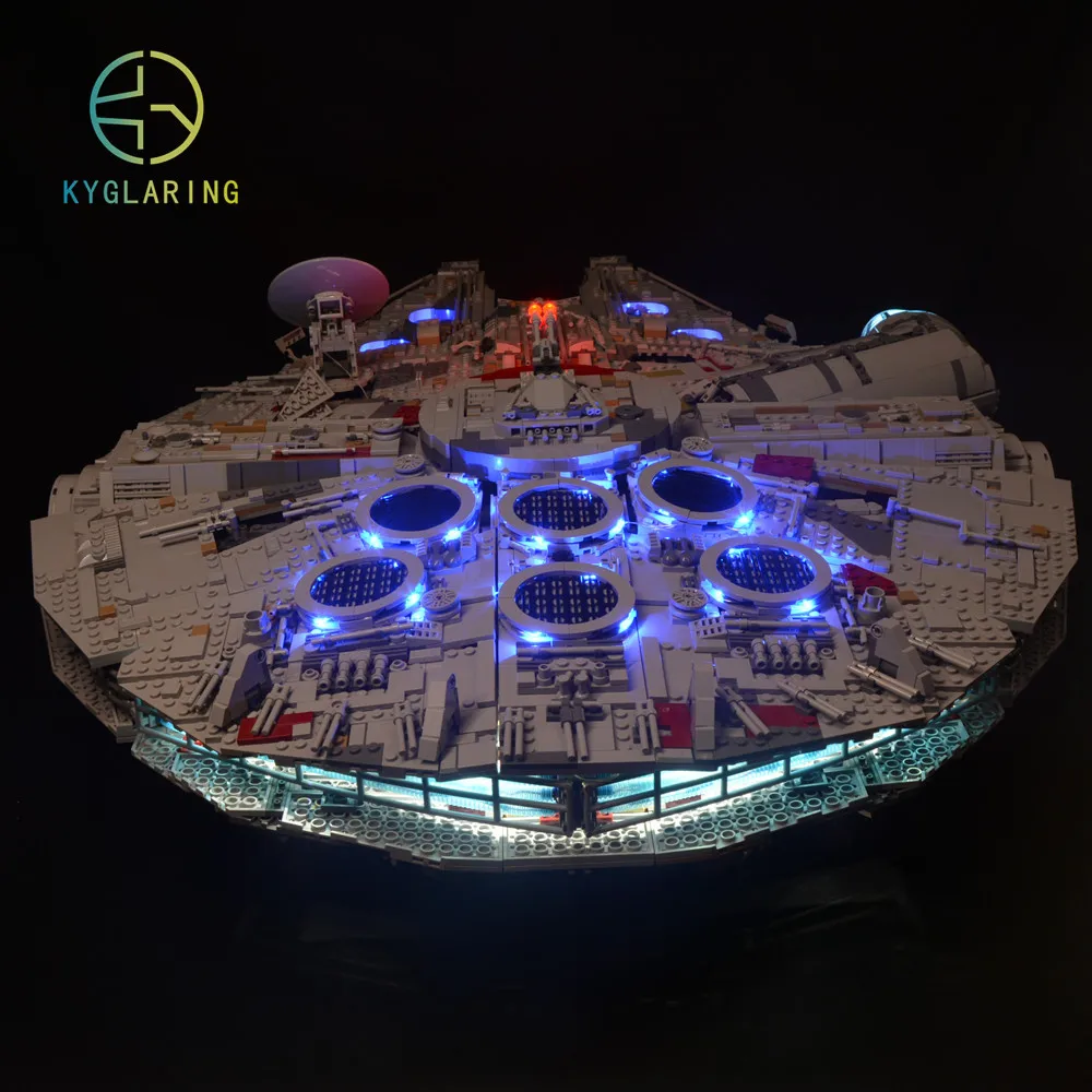 Набор со светодиодсветильник кой Kyglaring для lego 75192 Звездные войны Сокол