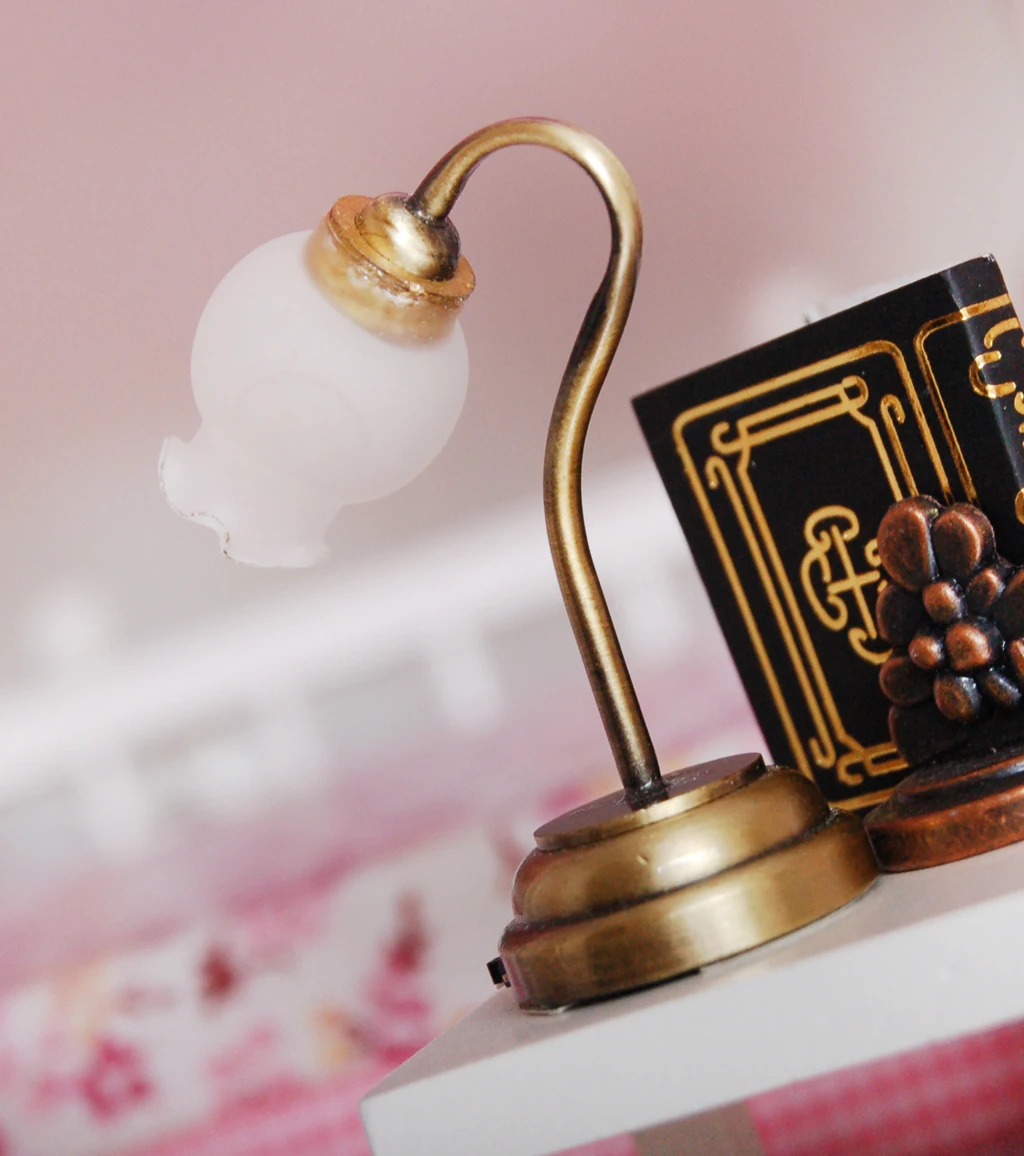 Позолоченный Цветочный металлический 1:12 Кукольный домик Миниатюрный