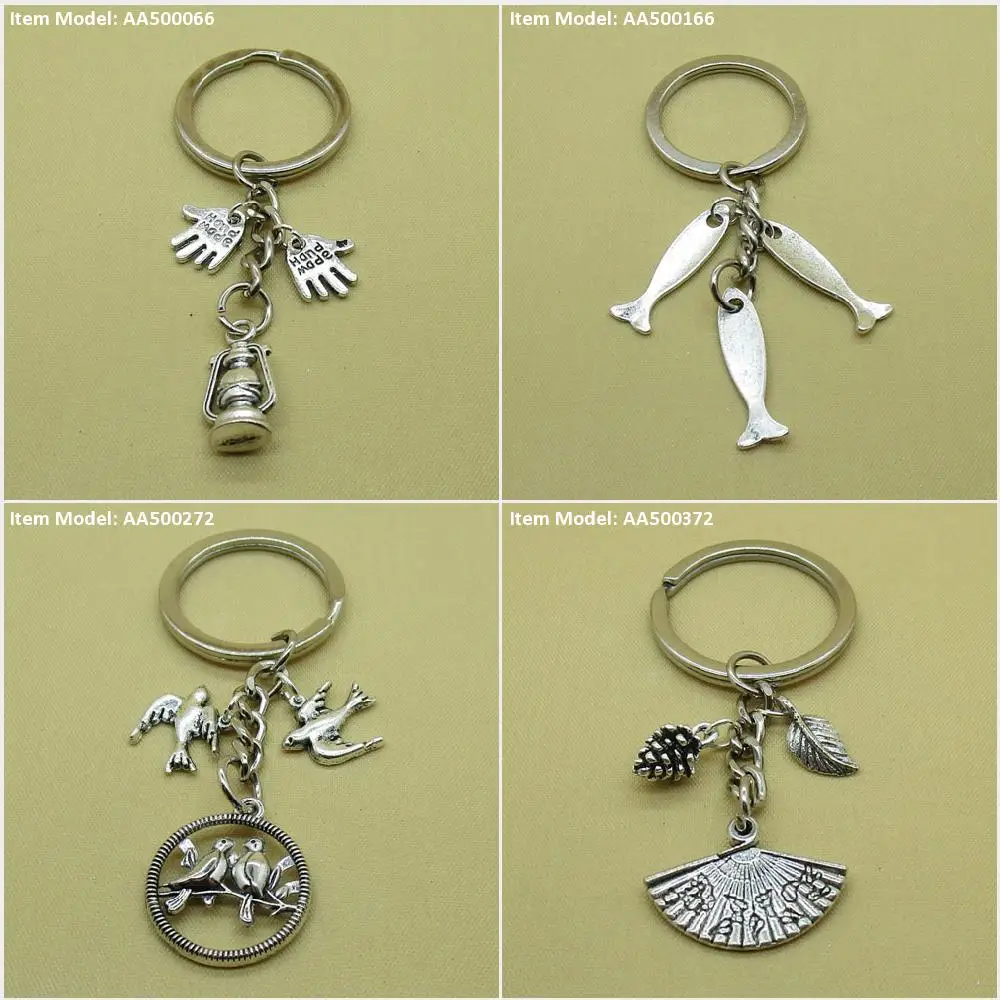 Брелок для ключей фонарь знаки метки Рыба ручной работы простые птицы влюбленные