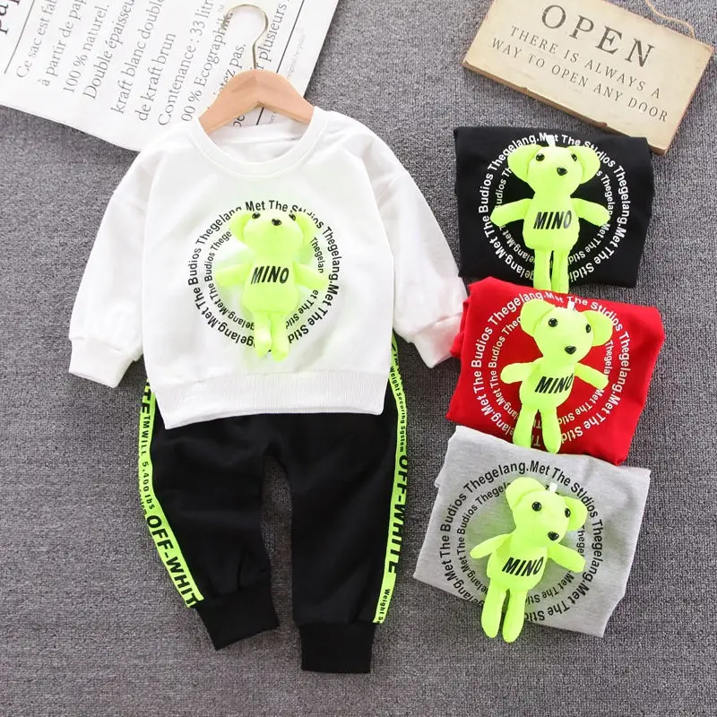 

New Spring Autumn Clothing for Boys Fashion Little Bear Kids Clothing Sets Top+Pant 2 Pcs Baby Boys Clothes Boys Clothing 1-5 Y