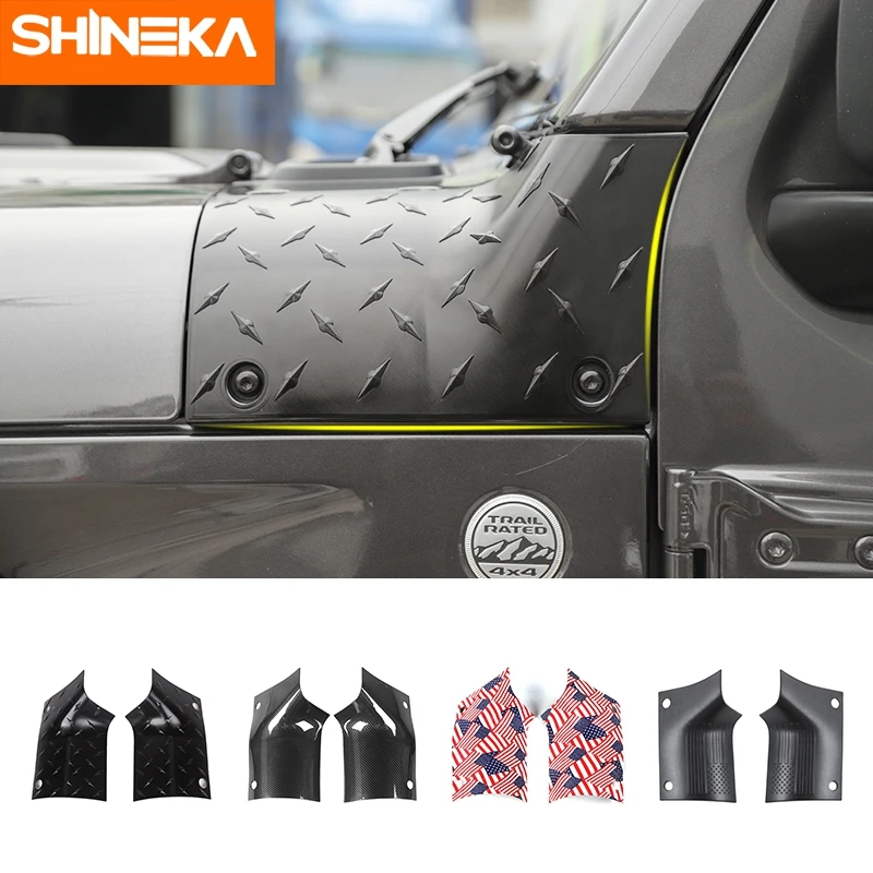 

SHINEKA Car Hood Angle Wrap Guards Decor Cover Sticker Accessories For Jeep Gladiator JT 2018+ For Jeep Wrangler Sahara JL 2018+