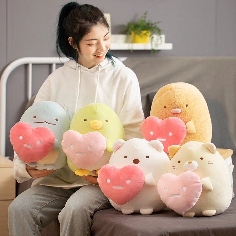 

Мягкая игрушка Sumikko Gurashi San-X угловая плюшевая игрушка японская анимация Пингвин медведь кошка с сердцем Мягкая кукла для девочек детский под...