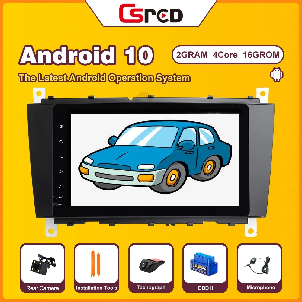 Автомобильный мультимедийный плеер Csred IPS DSP 8 дюймов Android 10 для Mercedes Benz C W203 CLK W209