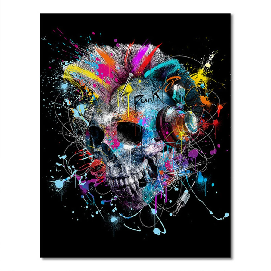 

Colorful Scary Skulls diy Diamond painting Mosaic Wall Art full drill diamond Embroidery wall decor drop shipping