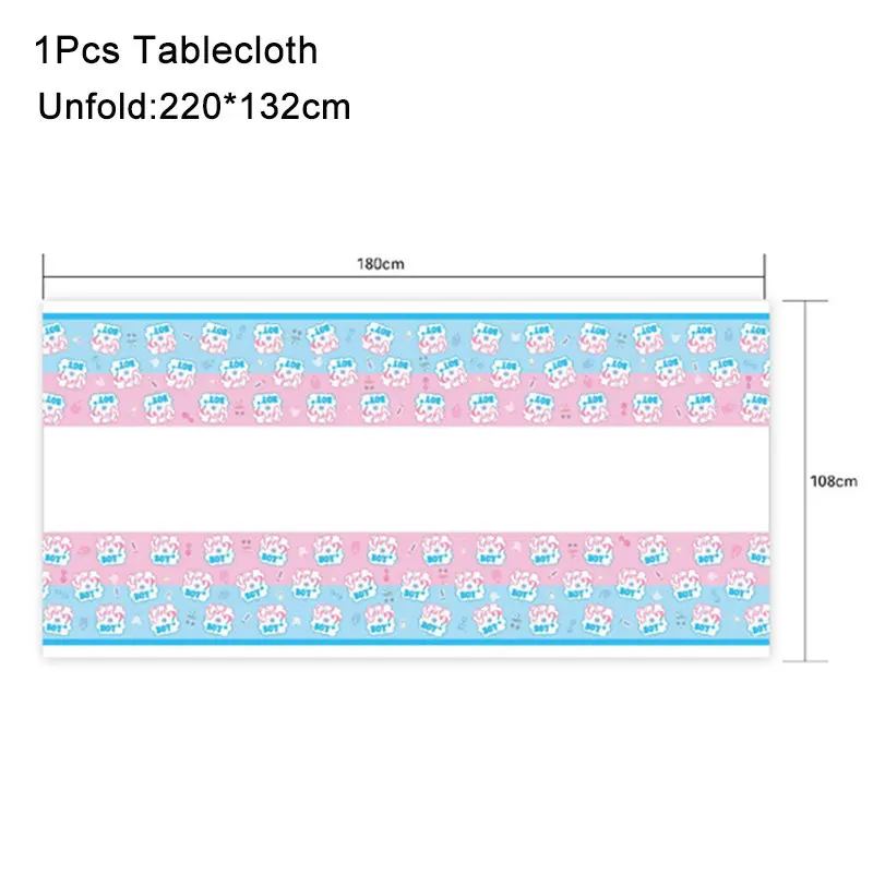 1pcs Tablecloth Набор одноразовой посуды для мальчиков и девочек, детская душевая пластина Салфетка скатерть, вечерние украшения - Цвет: 1pcs Tablecloth
