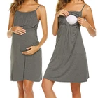 Платье для беременных женщин без рукавов Пижама женская ночная рубашка для кормления грудью ночная рубашка одежда для сна