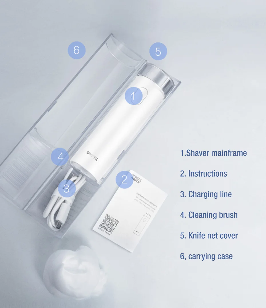 Xiaomi Mijia SMATE USB электрическая бритва мини Портативная Мужская бритва Водонепроницаемая моющаяся бритва с одним лезвием машинка для бритья триммер для бороды