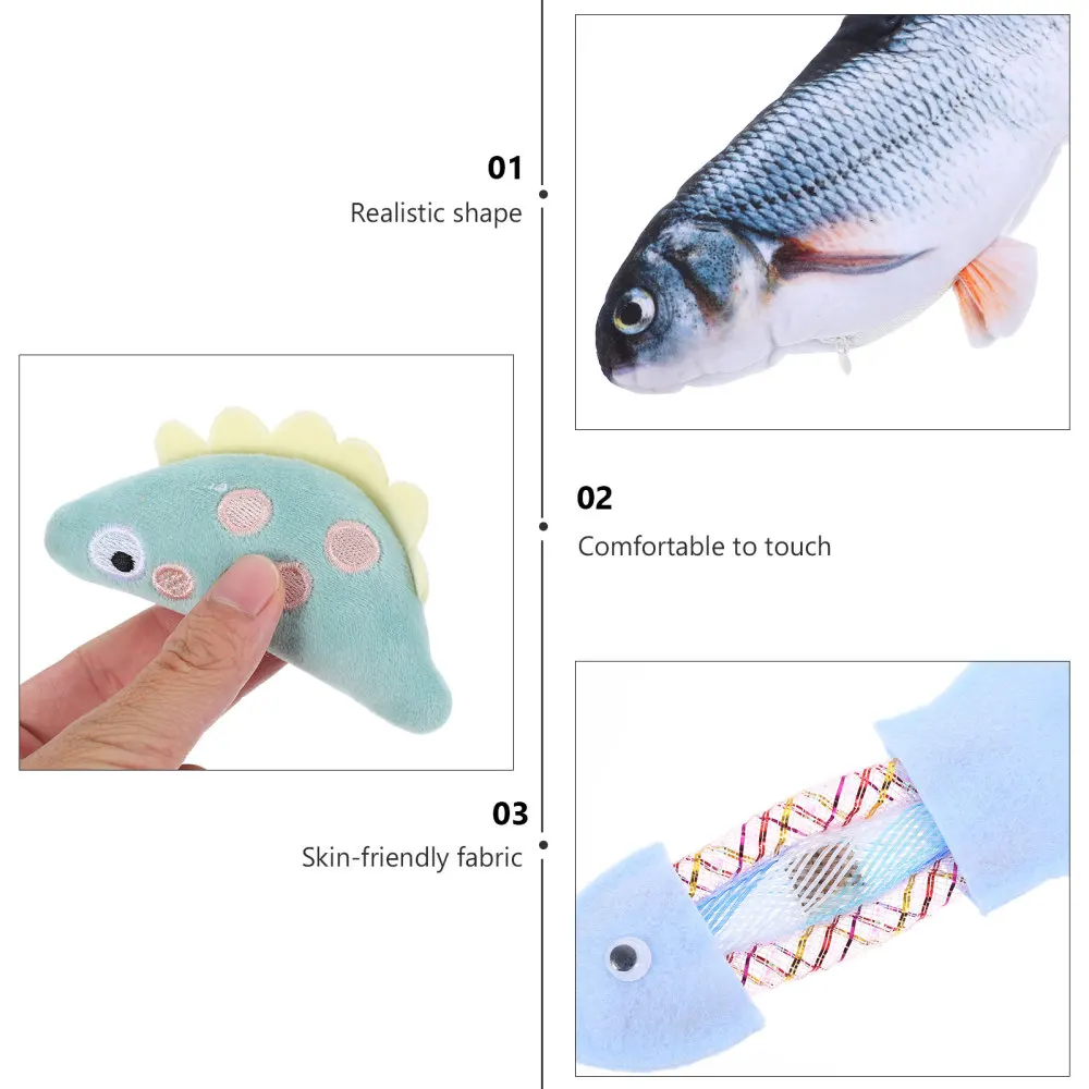 

6pcs Cat Interactive Set Electric Moving Fish Cartoon Catnip Toys