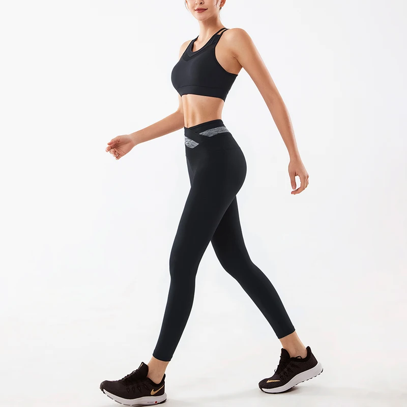 

Active Wear 2 Piece Set Women Sport Wear Women Set Stitched Yoga Suit Women Sleeveless Striped Sport Suit Women Fitness Clothing