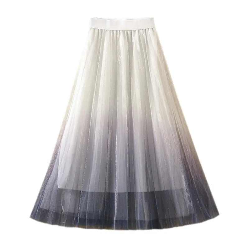 

gauze skirts a word of new fund of 2019 autumn winters is pleated skirt of tall waist fairy long skirt veil in female