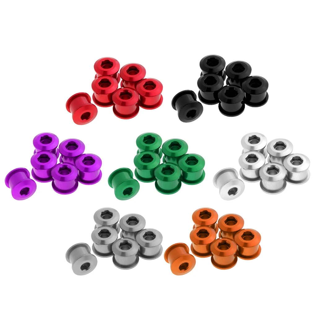 

6pcs 7075 Aluminum Alloy CNC Bicycle Chainring Screws Bolts Accessories for Road Bike MTB Bicycle