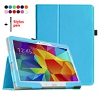 Кронштейн брендированный флип-чехол из кожи для планшета Samsung Galaxy Tab 4 10,1 дюймов T530 T531 T535 принципиально Капа для SM-T530 SM-T531 SM-T535