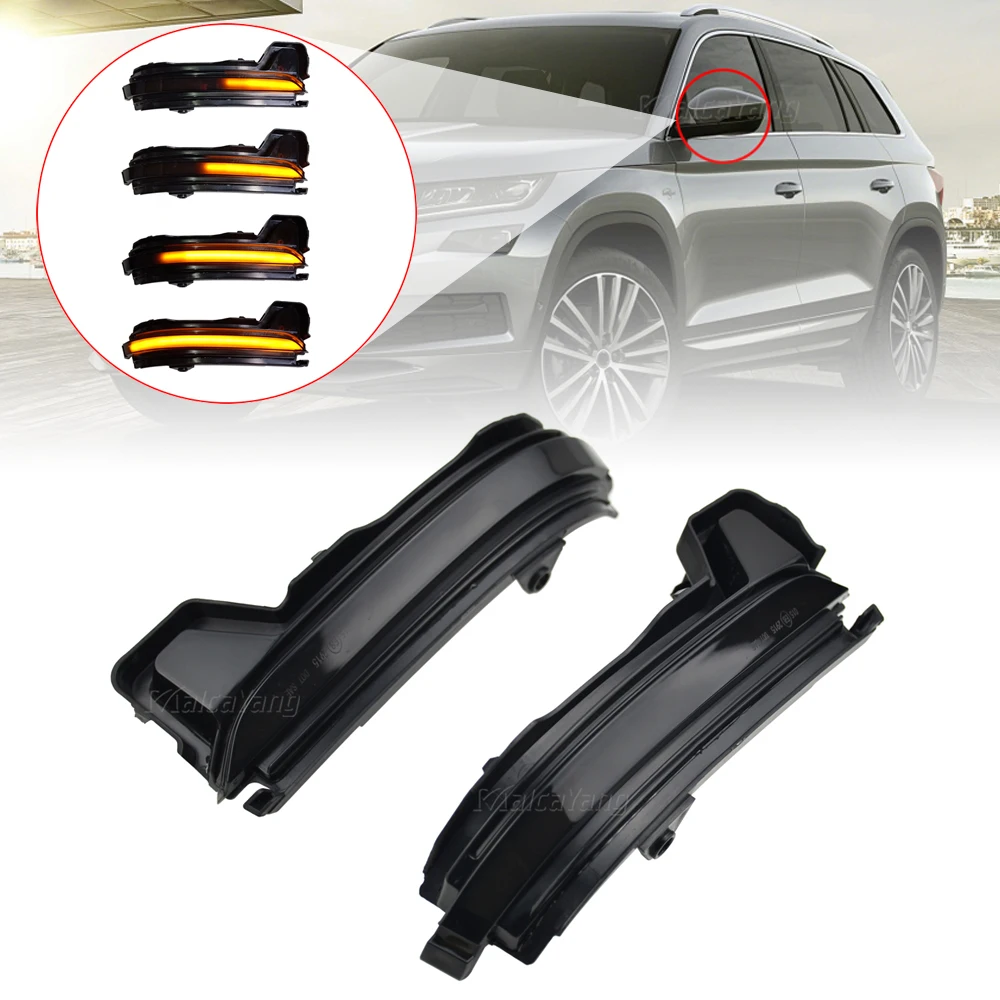 

Rearview Mirror Dynamic Blinker LED Turn Signal Light For Skoda Kodiaq 2016 2017 2018 2019 2020 Repeater Sequential Indicator