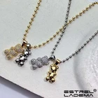 Модное ожерелье-чокер золотого и серебряного цвета с кристаллами в виде медведя для женщин и девушек, милое металлическое колье из циркония с мультяшным рисунком, ювелирные изделия, Новинка