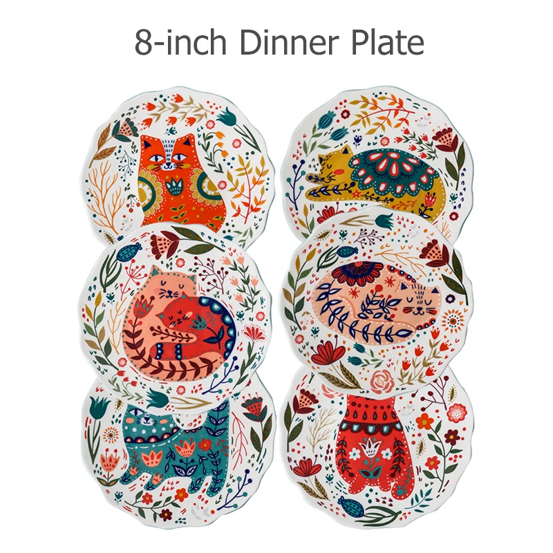 

Ceramic Dinner Plate Round Dishes Dessert Tray Microwave Safe Western Food Steak Pizza Fruit Salad Dish Display Platter Gift