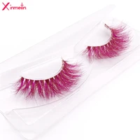 new 9d red mink color lashes wholesale natural long fluffy individual dramatic colorful false eyelashes makeup extension tools