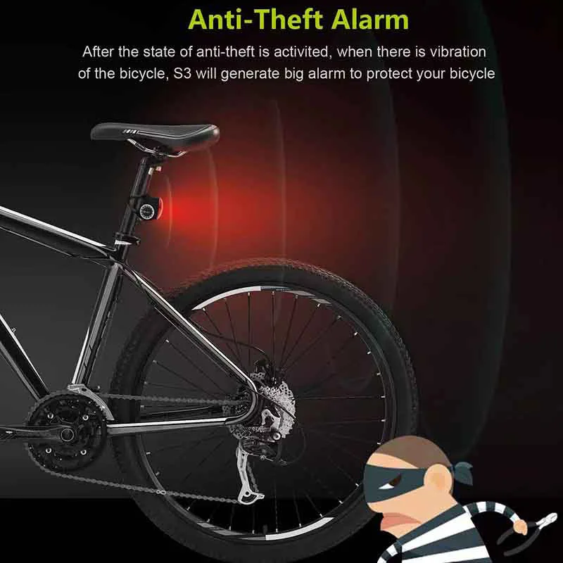 Meilan S3 беспроводной Велосипедный задний фонарь с дистанционным управлением COB Bell