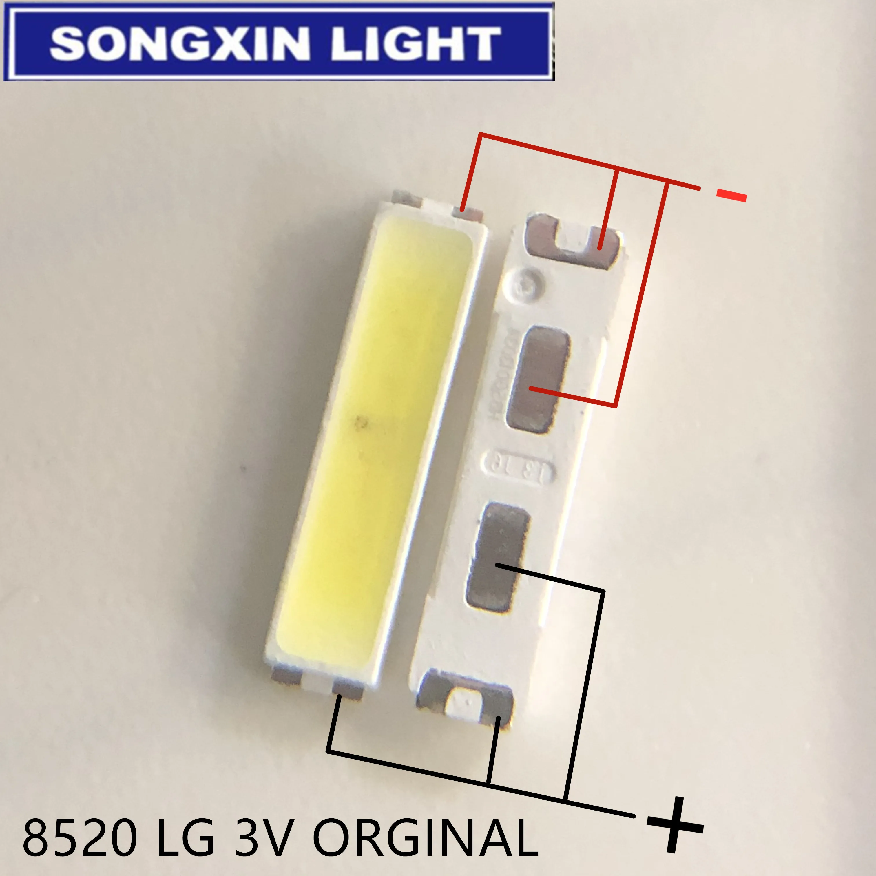 200 шт. для LG SMD 8520 светодиодный Innotek Светодиодный Подсветка 0 5 Вт 3V холодный белый