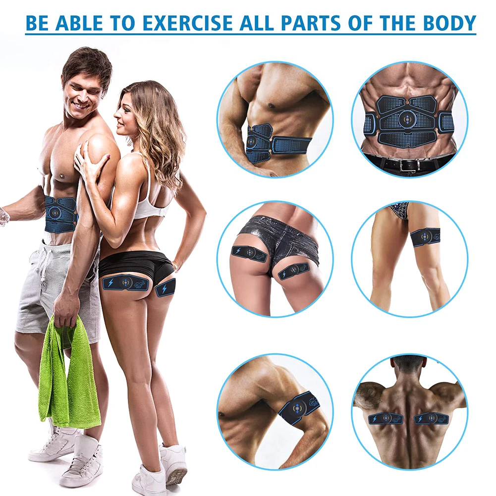 

Abdominal Muscle Stimulator EMS Muscle Toner Portable Waist Trainer with 6 Massage Modes Fitness Belt for Home Gym New Upgrade