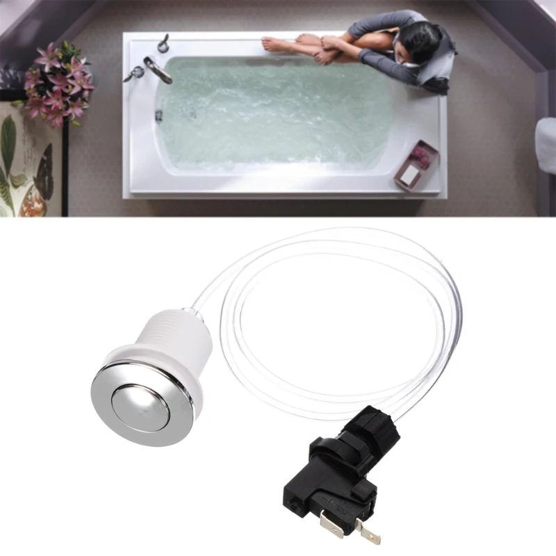 

125-250V 16A On Off Push Air Button Switch for Bath Spa Jet Tub Disposal Tubing M2EE