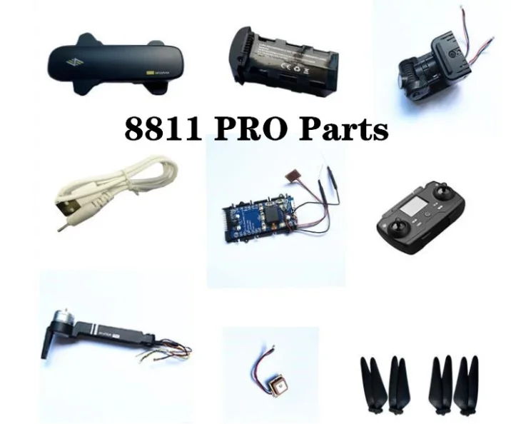 

8811PRO 8811 PRO RC drone spare parts main board Geomagnetic module blade Remote control GPS shell Charging line arm camera