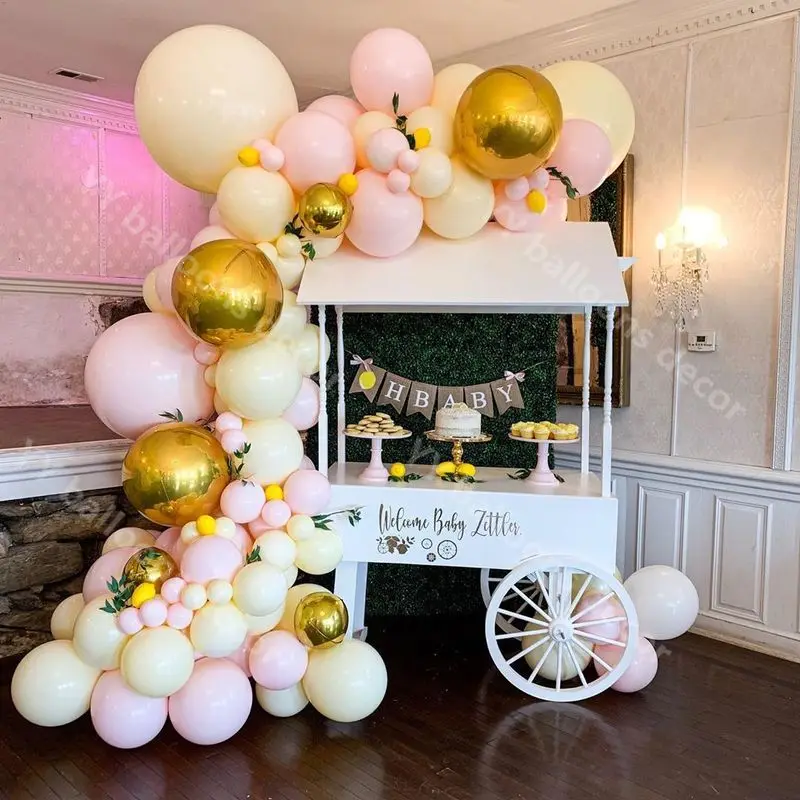 Макарон воздушные шары-гирлянды комплект 4D Золотая свадебная АРКА со глобальных