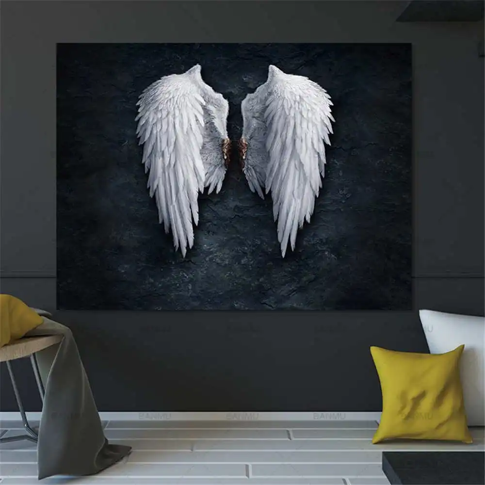 

Black Angel Wings Canvas Art Paintings For Living Room Bedroom Posters And Prints Wall Poster Home Decor YWQY-46