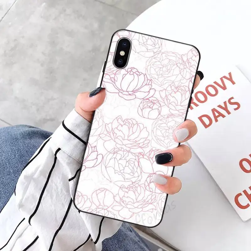 

Beautiful Flower fashion Phone Case Candy Color for iPhone 6 7 8 11 12 s mini pro X XS XR MAX Plus