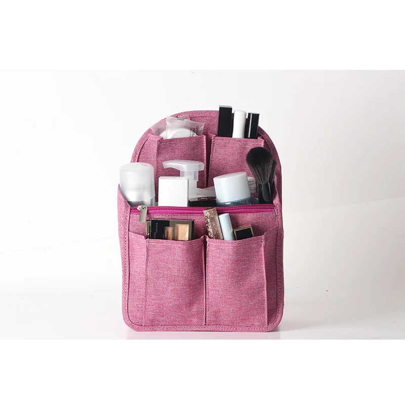 Rose Red-Bag Sereqi рюкзак Органайзер вставка дорожный кошелек многокарманная сумка в сумке туалетный органайзер, мужские и женские дорожные аксессуары - Цвет: Rose Red-Bag
