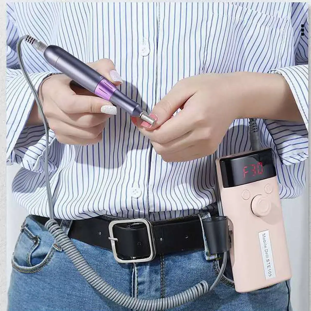 

30000RPM 2000mhx3 12.6V Portable Electric Nail Drill Machine Handle Nail Art Gel Polish Pedicure Nail File Drill Manicure Set