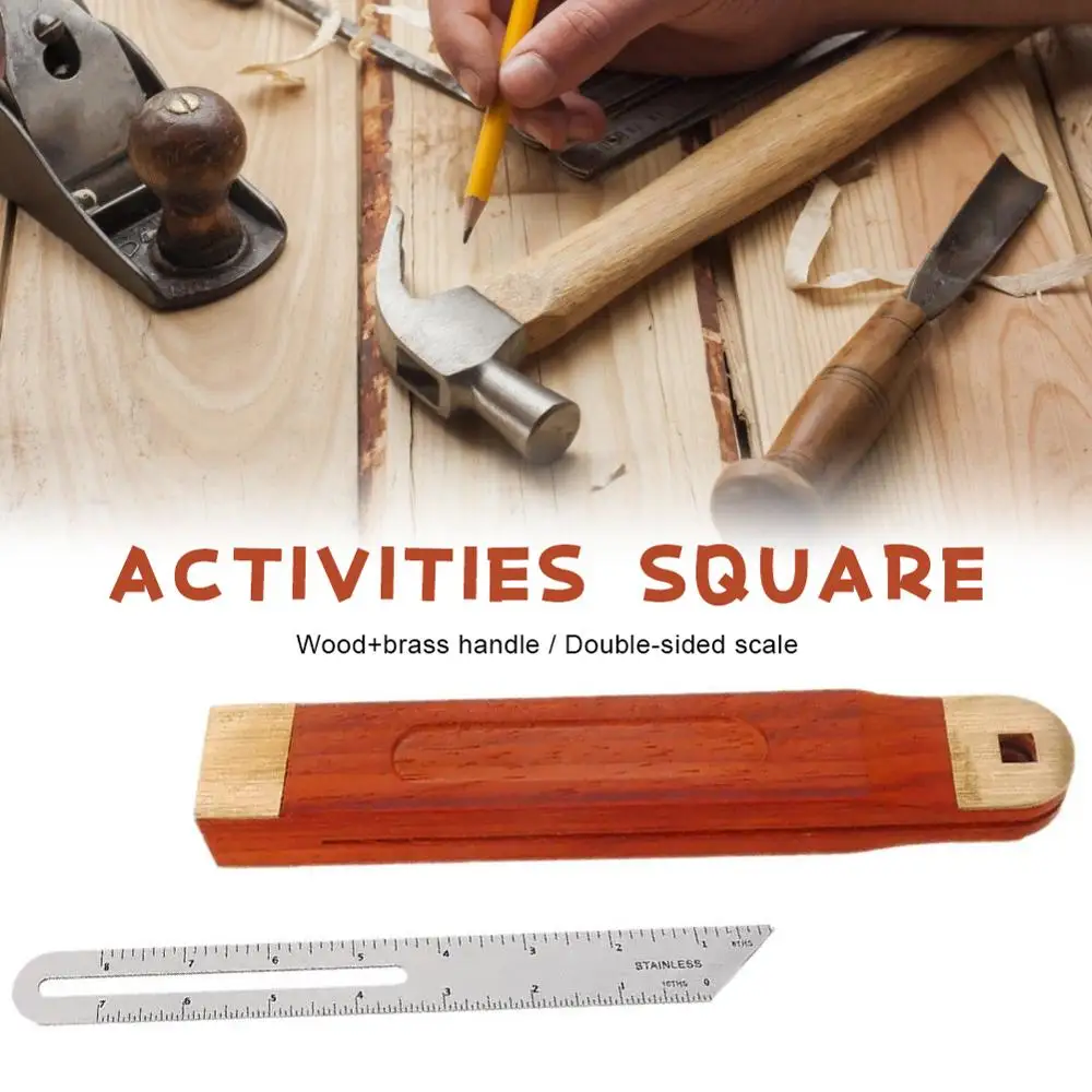 Раздвижные T угол наклона линейки измерительные приборы Tri Площади с деревянной