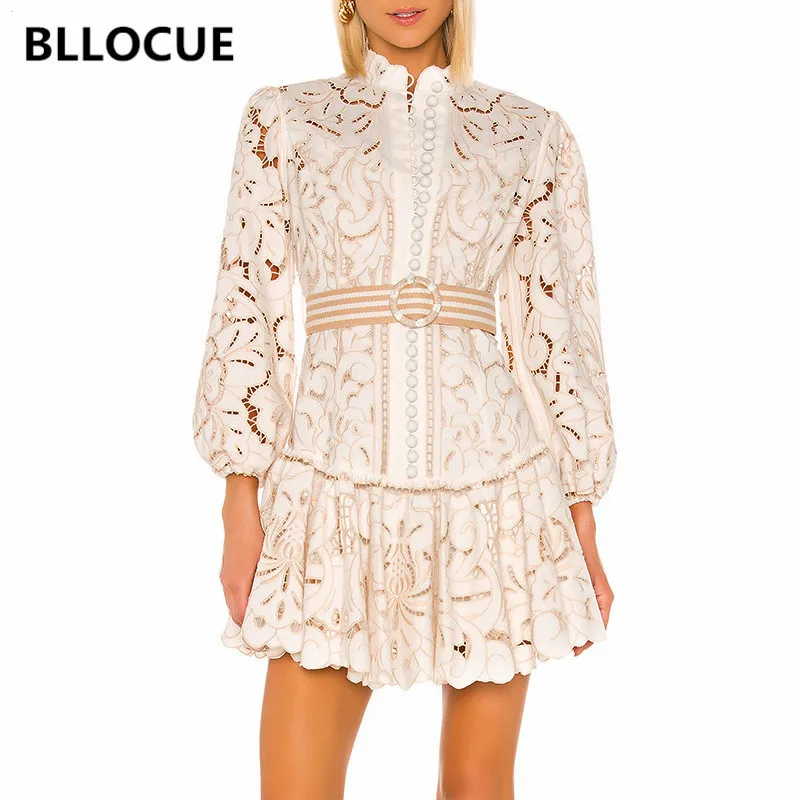 BLLOCUE 2020 весна взлетно-посадочной полосы дизайнерские открытое кружевное платье