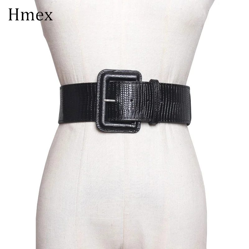 Дизайн Ceinture большой Femme кожаный широкий женский поясной ремень модная квадратная игла с пряжкой корсет черный коричневый пояс для платья