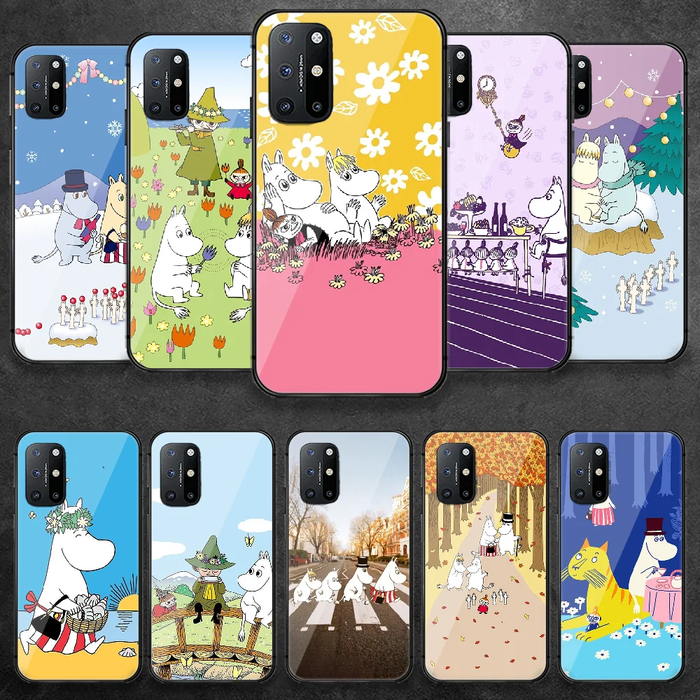 

Hippo Moo Cute Cartoon Tempered Glass Phone Case Cover For Oneplus Oppo Realme A53 Find X 2 3 5 6 7 8 9 T Pro Nord Gt Neo Shell