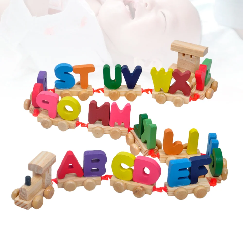 

Деревянный магнитный поезд с алфавитом, Игрушки для раннего развития, мини-поезд с буквами для детей, малышей, мальчиков и девочек