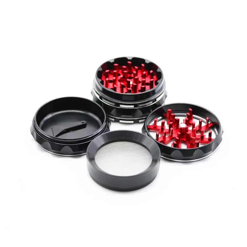 

63mm aluminum alloy four-layer tobacco weed grinder, popular lightning metal four-layer grinder accessories