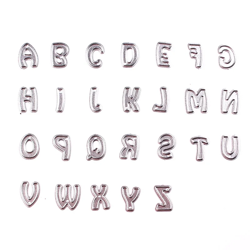 26 шт./компл. алфавит с буквами металлические Вырубные штампы для скрапбукинга