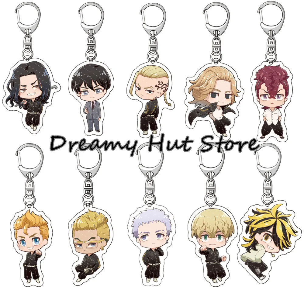 

Tokyo Revengers Anime Keychain Manjiro Ken Takemichi Hinata Atsushi Chibi Kawaii Bag Pendant Lovely Fans Gift Boy Girl Keyring