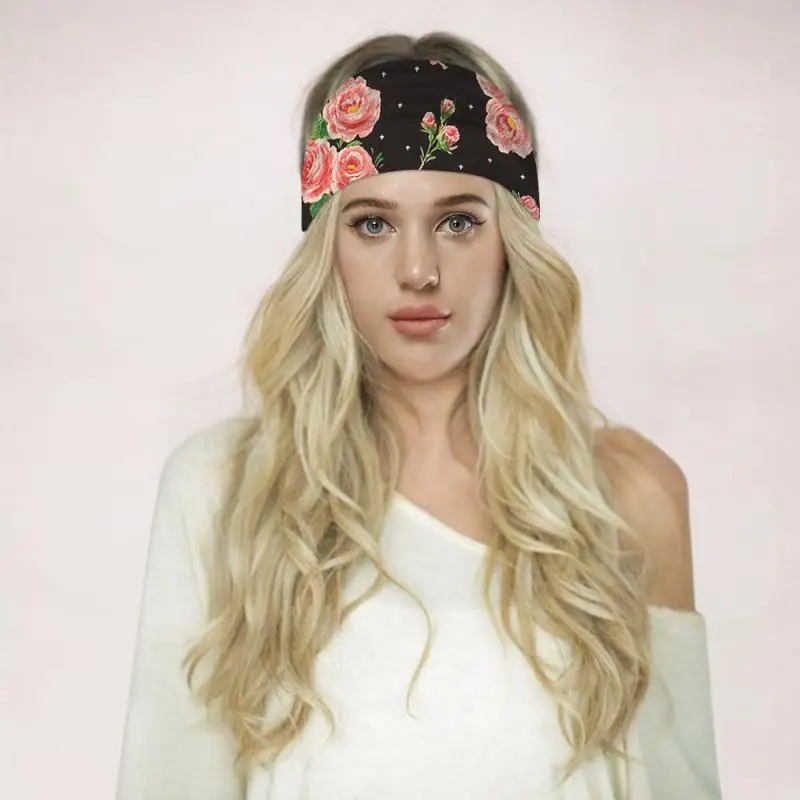 

Yoga Hair Bands Flower Print Lady Women Fitness Headband Elastic Hair Band For Women Boho Knot Turban Yoga Clothing