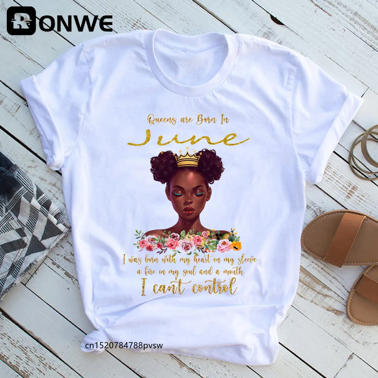 Футболка с принтом Черная Королева для женщин Забавные топы меланина девочек