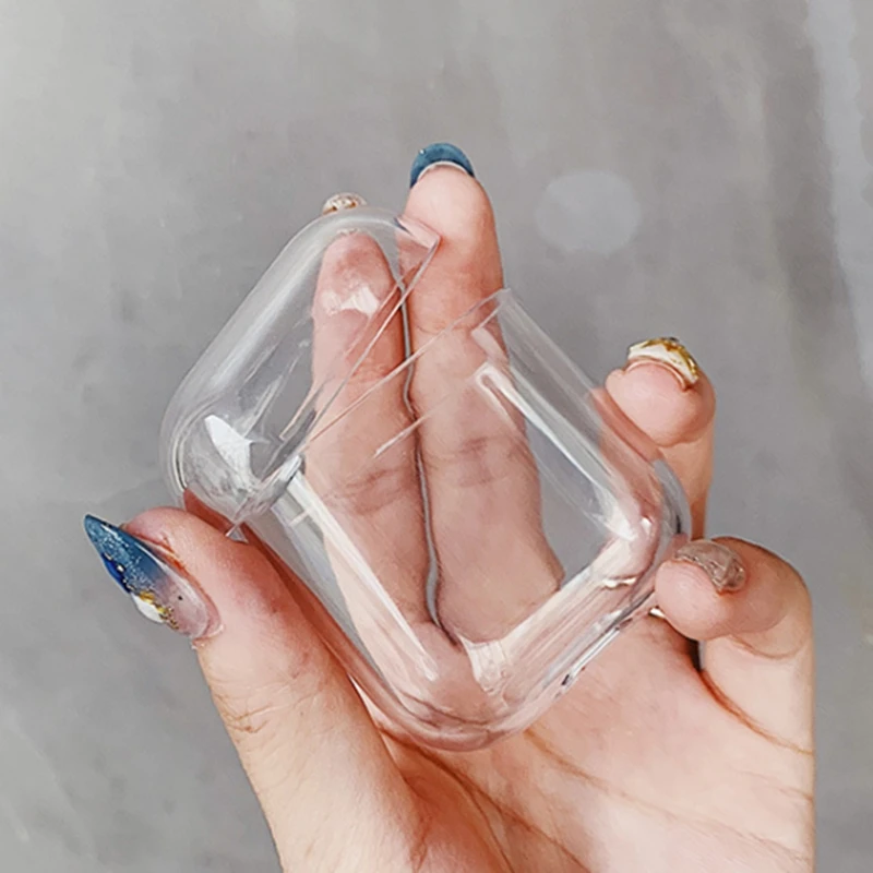 Transparent Шоколадный Мягкий беспроводной Bluetooth чехол для Apple гарнитура для Airpods силиконовые наушники Чехлы для Airpods 2 защитный милый чехол - Цвет: Transparent