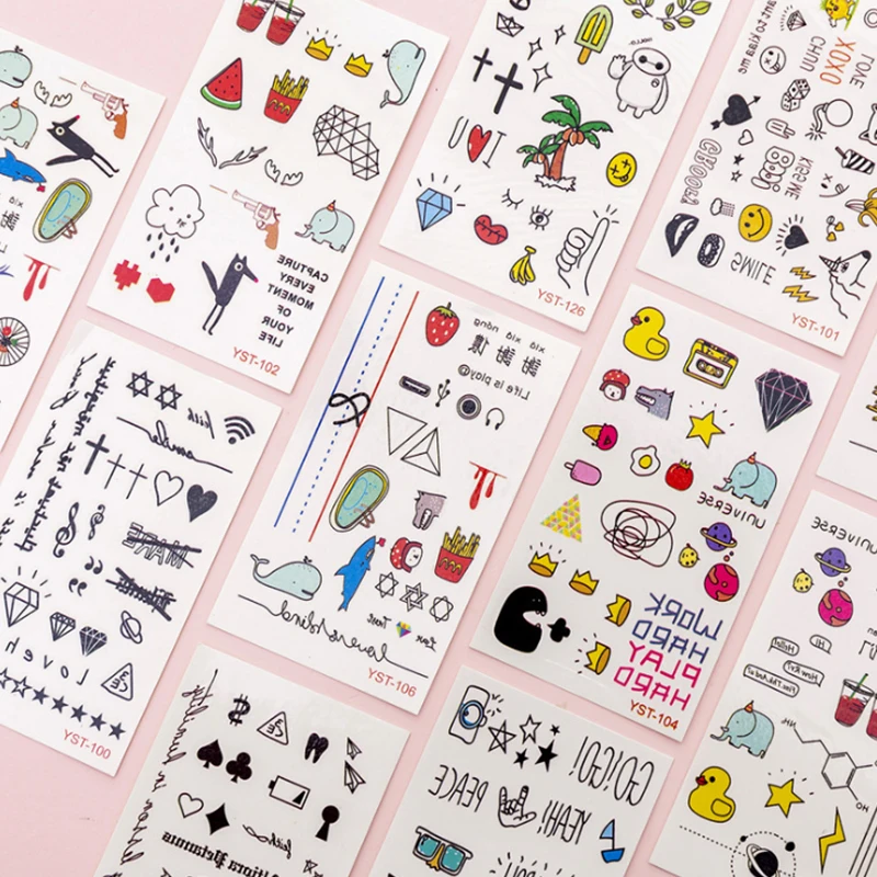 Маленькие корейские Стикеры для татуировок в стиле аниме с мультяшным рисунком