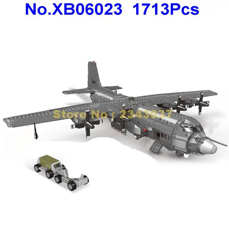 Xb06023 1713 шт. Военная серия 130 авиационная лодка самолёт строительные блоки 3