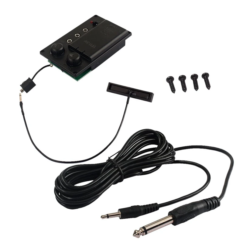 1 Set Violin Equalizer Mute Preamp Pickup EQ with Piezo DIY Plug Hole Output Cable B60 for Electric Accessory | Спорт и развлечения
