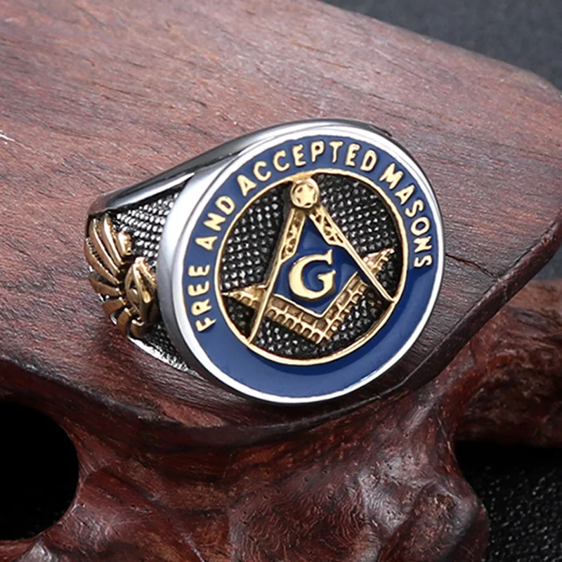 Кольцо масонского кольца масонов DICAYLUN кольцо масоны из нержавеющей стали синего