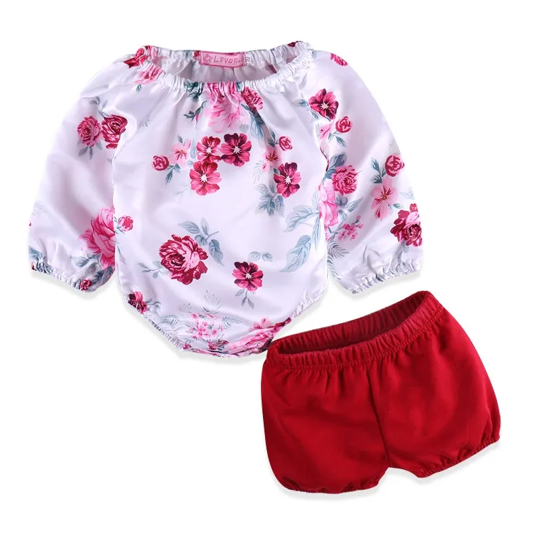 Комплект из 2 предметов красивый боди с длинными рукавами и цветочным рисунком