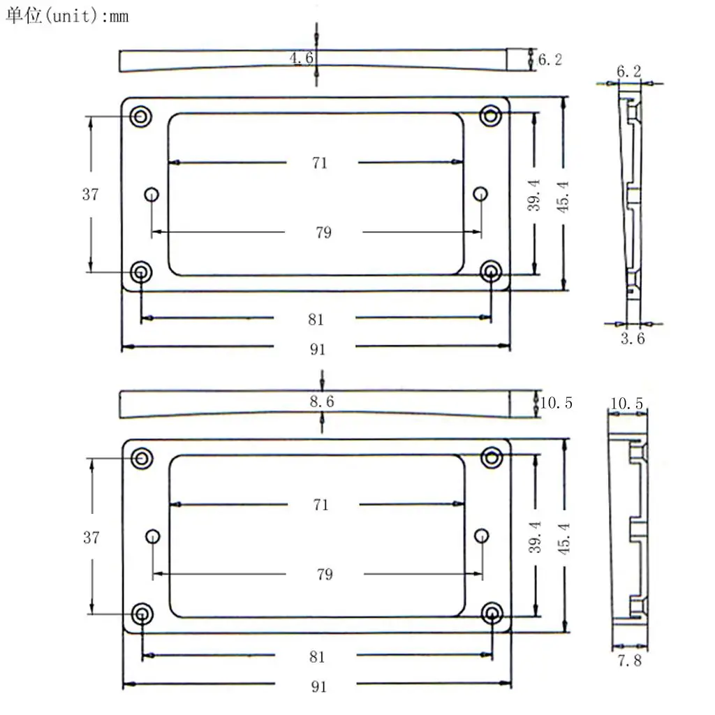 Набор изогнутых монтажных колец из сплава для гитары|Детали и аксессуары гитар| |