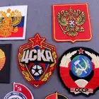 Нашивка CCCP, термоклейкая нашивка для одежды, вышитая нашивка для одежды, куртки, Полосатая Вышивка, нашивка