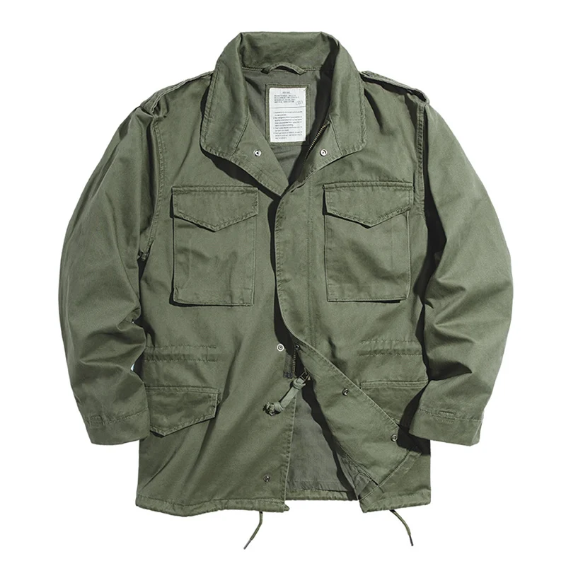 

Men's Jacket American Retro M65 Field Jacket Ami Khaki Windbreaker Multi-pocket Tooling